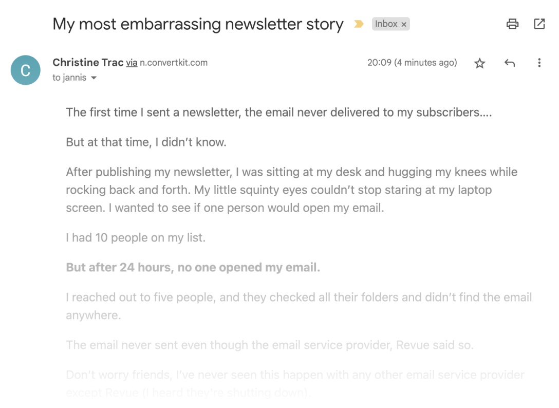 My embarrassing newsletter story 